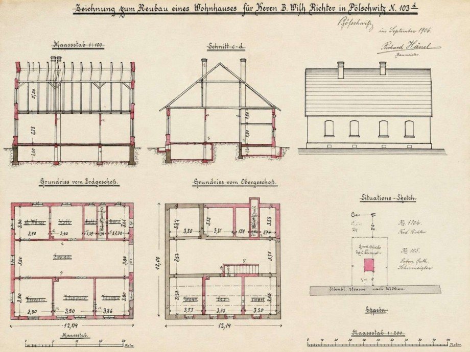 Grundriss und Schnitt Einfamilienhaus H�llhorst