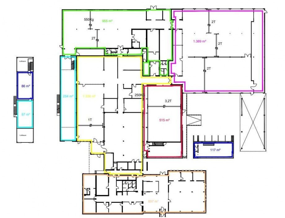 Grundriss Hallenaufteilung Lager L�bbecke