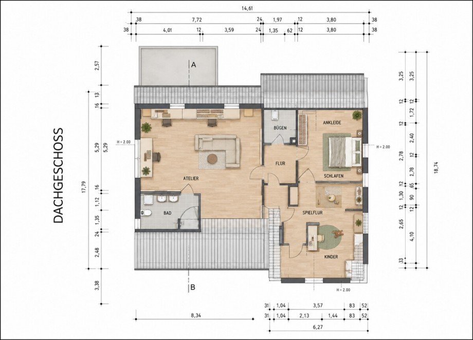 Grundriss OG Zweifamilienhaus H�llhorst