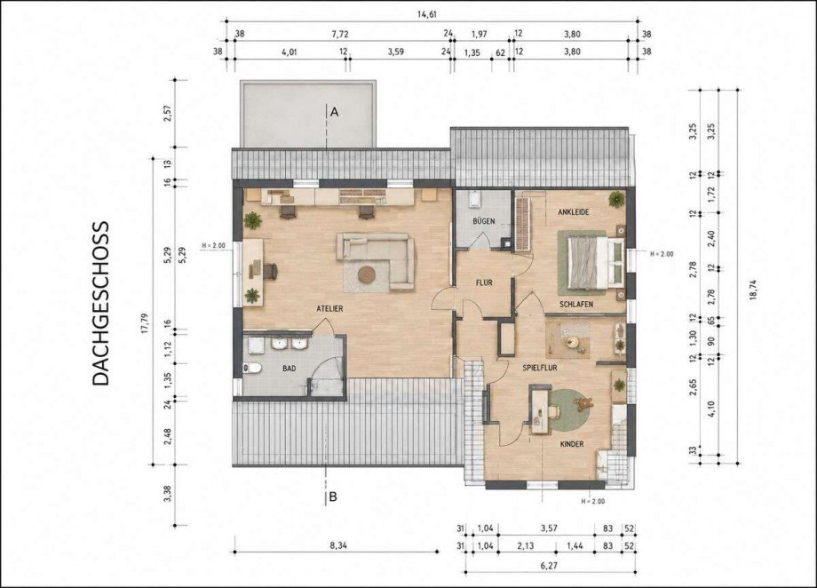Grundriss OG Mehrfamilienhaus H�llhorst