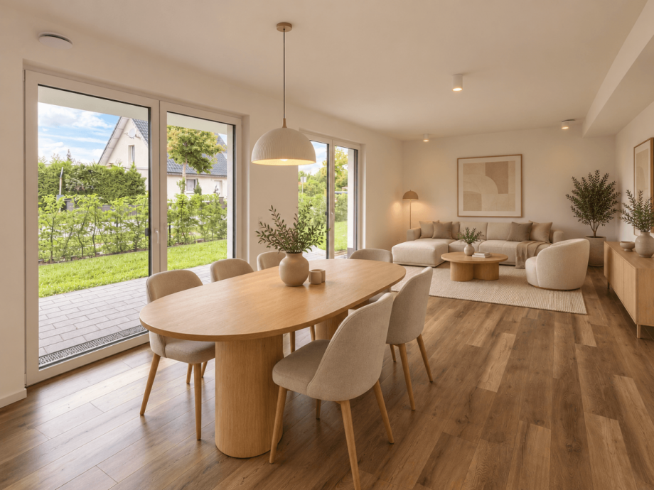 Wohn- und Esszimmer Erdgeschosswohnung L�hne